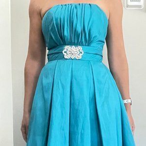 Cinderella Designs Blue satin formal cocktail gown